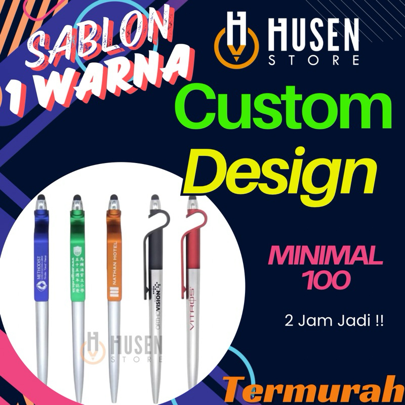 

PENA 106 SABLON CUSTOM 1 WARNA MINIMUM 100 PCS