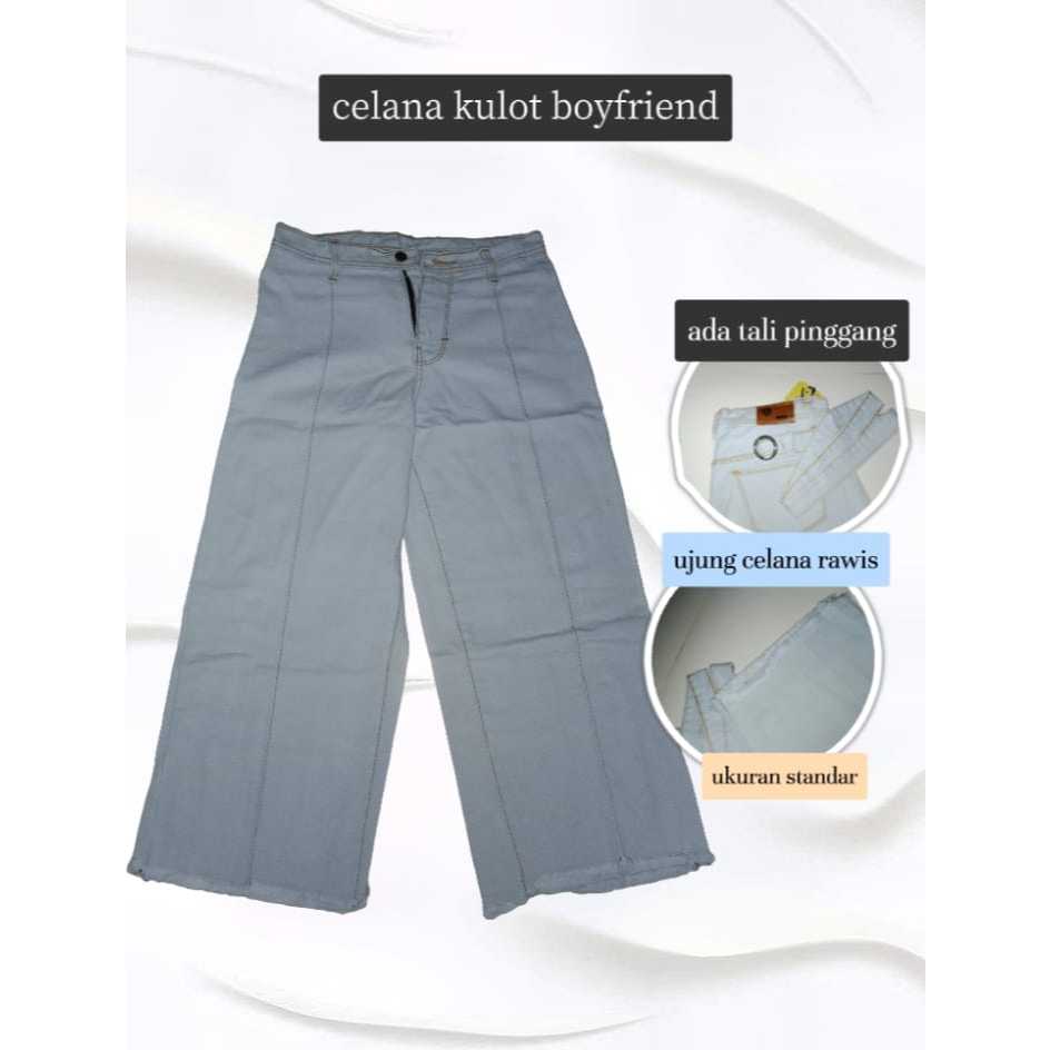 Celana Kulot Boyfriend Celana Wanita Kulot Jumbo Jeans Celana Boyfriend