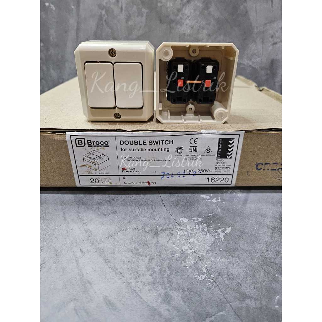 SAKLAR SERI BROCO OB 16220 / SAKLAR DOUBLE BROCO OB