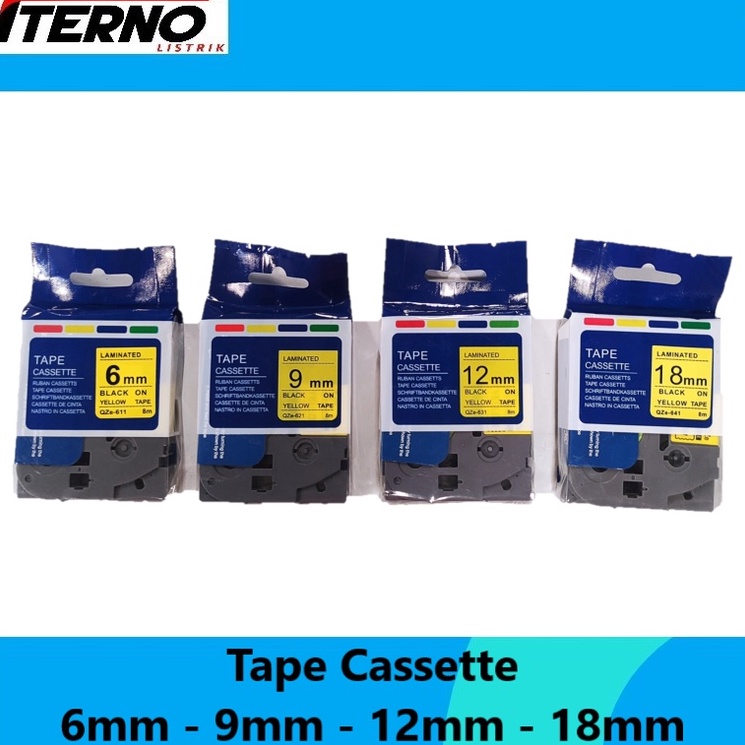 

KODE D33J Label Tape Cassette Compatible TZE641 Brother 18mm Black On Yellow
