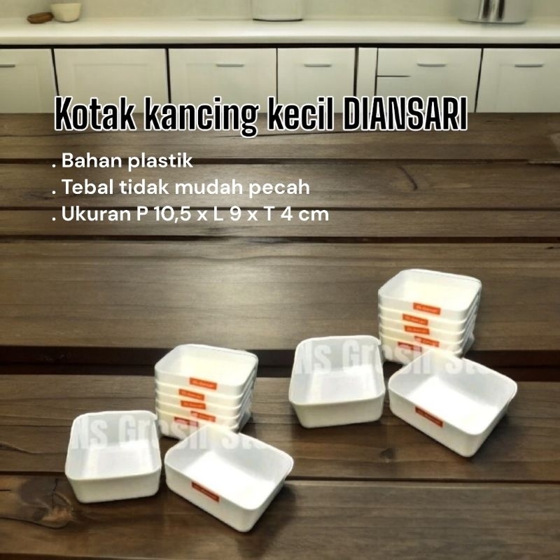 kotak kancing diansari kecil ukuran 10,5 × 9 × 4 cm kotak baut mur serbaguna plastik