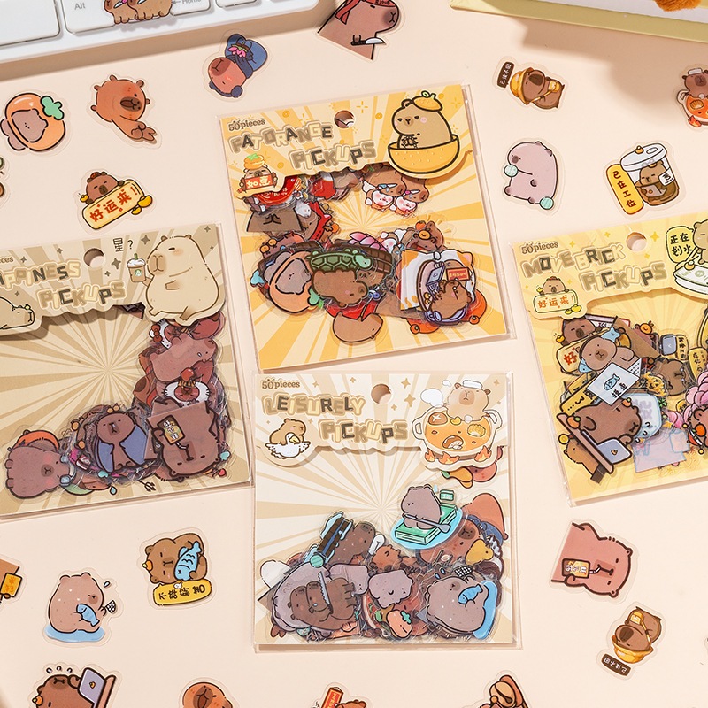 

Stiker Pack Capybara Stiker Decor Stiker Bening Dekor Buku Diary YZ001