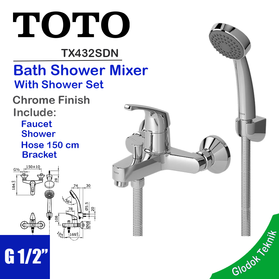 Toto kran bathtub Shower mixer - hand shower set TX432SD / TX432SDN