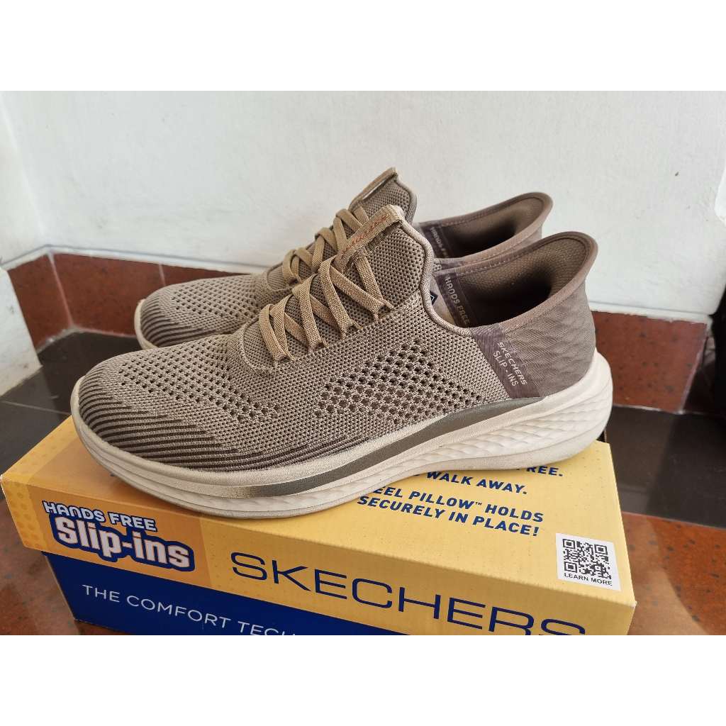 100% ORIGINAL Skechers Slip-Ins Slade Men's Sneaker - Khaki Preloved Second