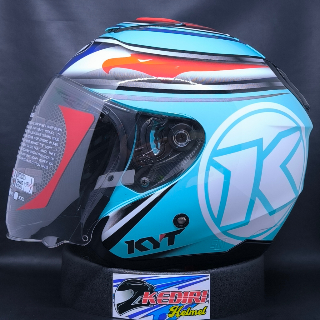 Helm KYT KYOTO R AQUAMARINE paket ganteng