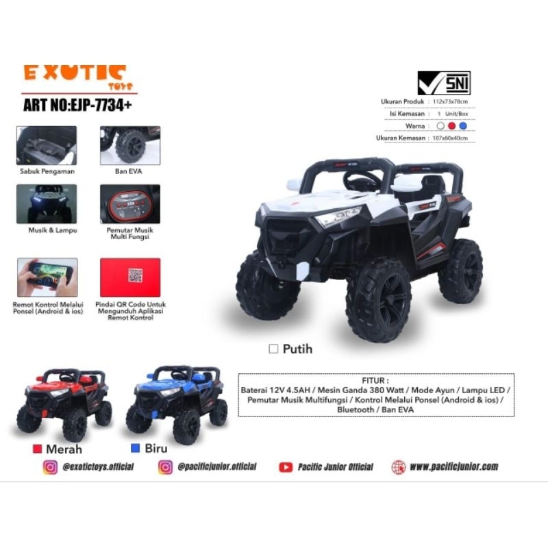Mobilan Anak Aki Jeep Remote Exotic EJO 7734+