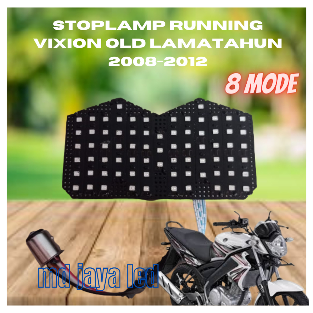 Stoplamp running vixion lama old tahun 2008-2012 8 mode soket pnp auto lampu rem belakang runing
