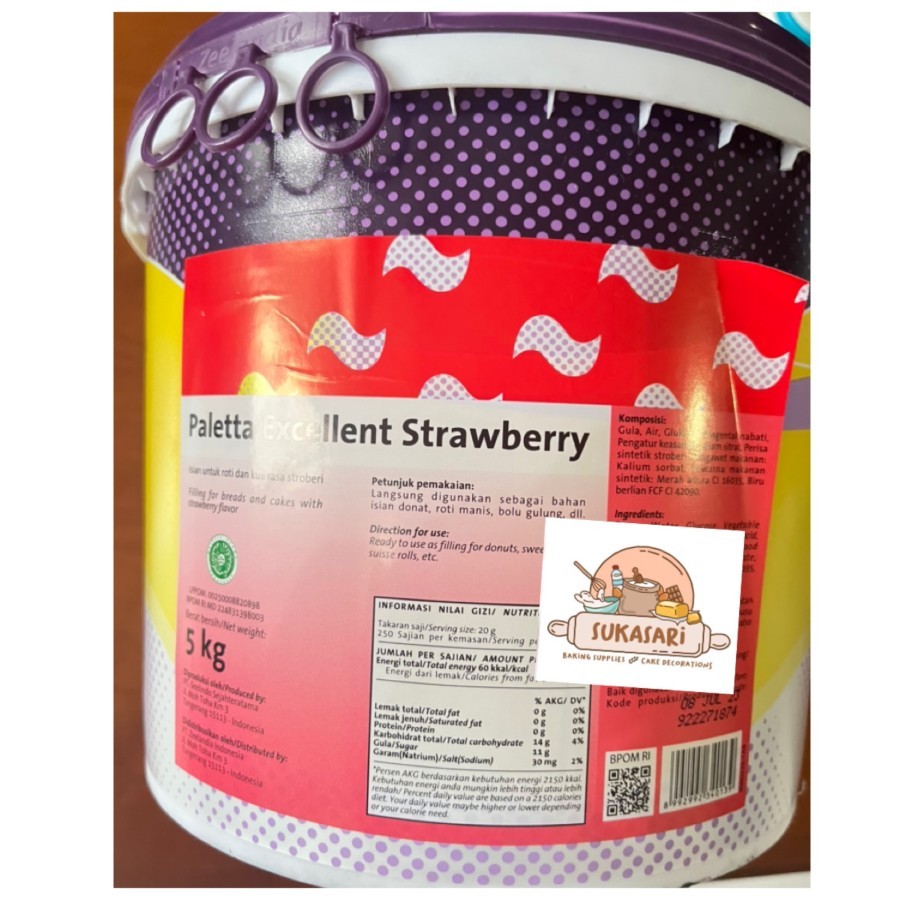 

Paletta Strawberry 5kg jam selai isian dressing filling