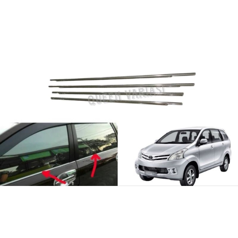 Window liner lis kaca samping mobil grand all new avanza xenia veloz tahun 2012 2013 2014 2015 2016 