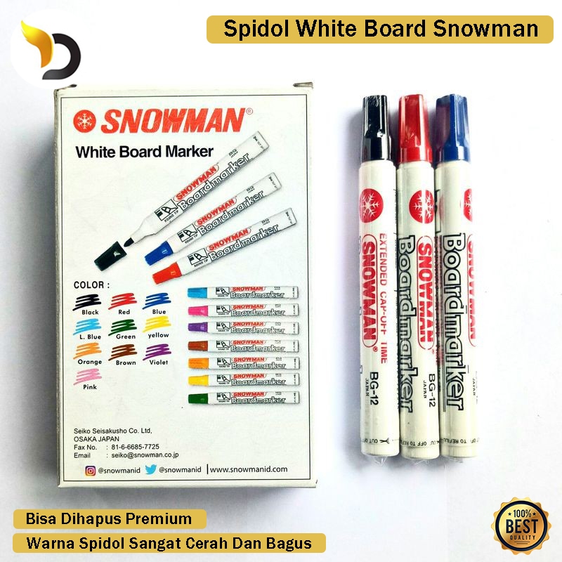 

Spidol Snowman Whiteboard Bisa Dihapus Spidol Papan Tulis Sekolah Ngaji Serbaguna Murah Anti Mampet Spidol Warna Non Permanent