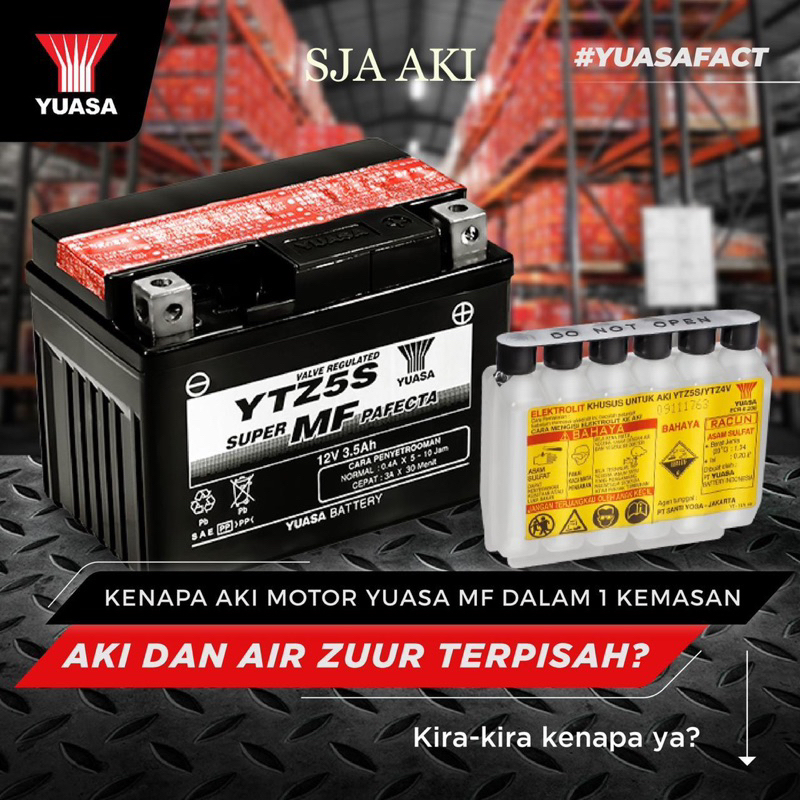 AKI MOTOR YUASA YTZ5S ASLI 100% ORIGINAL BEAT VARIO 110 SUPRAX125