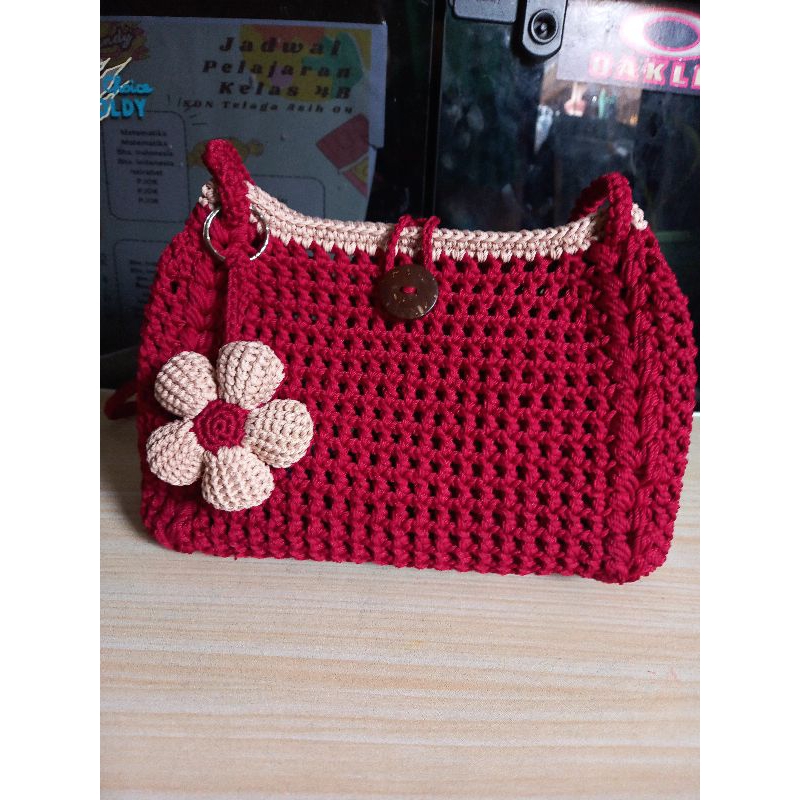 Tas rajut korean style/sling bag rajut