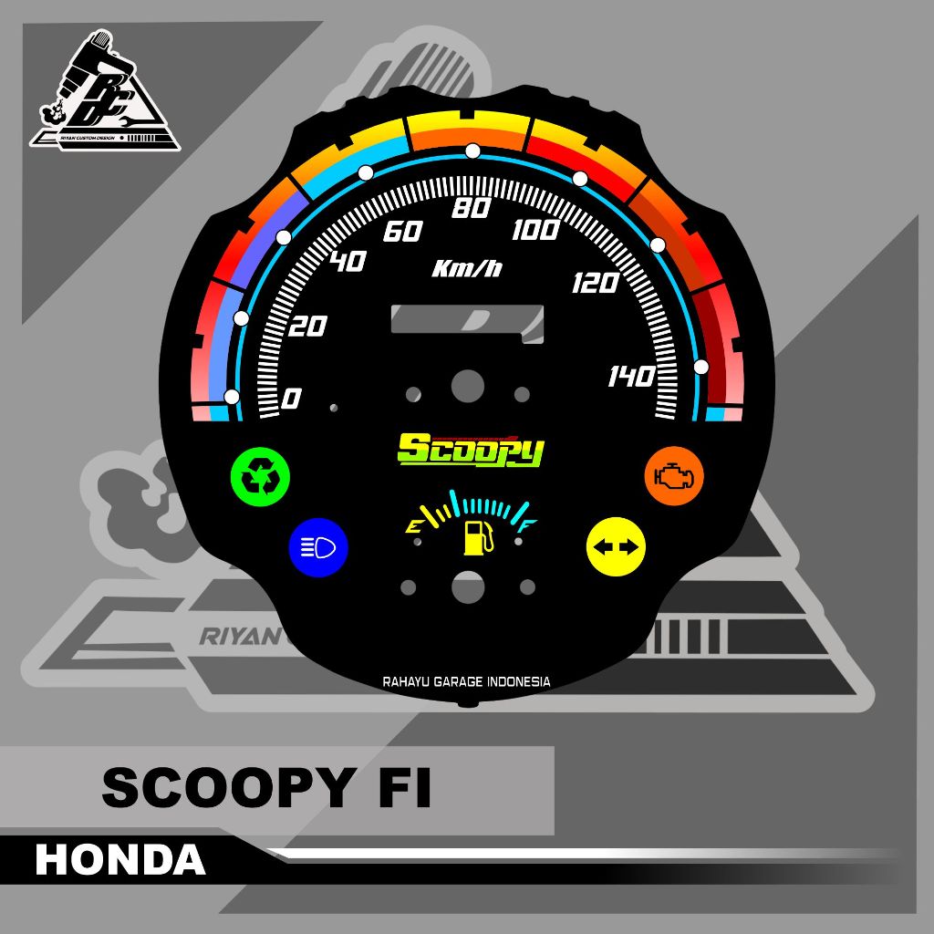 PAPAN SPEEDOMETER CUSTOM SCOOPY FI PANEL SPIDO METER CUSTOM SCOOPY FI