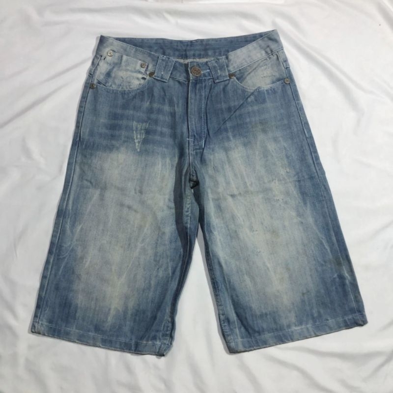 Celana Pendek Shortpants Jeans Blue Washed Fading Second Preloved #CP16