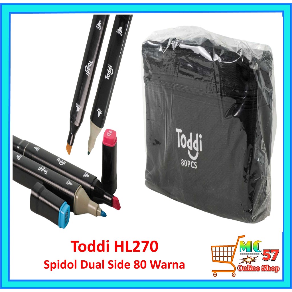 

Toddi HL270 - Spidol Warna Permanen! Spidol Warna Warni Spidol 1 Pack 80 Warn/ Pena Spidol Seni 80/Spidol Seni Perlengkapan/Spidol Seni Animasi Gambar Set Spidol Gambar 80 Warna
