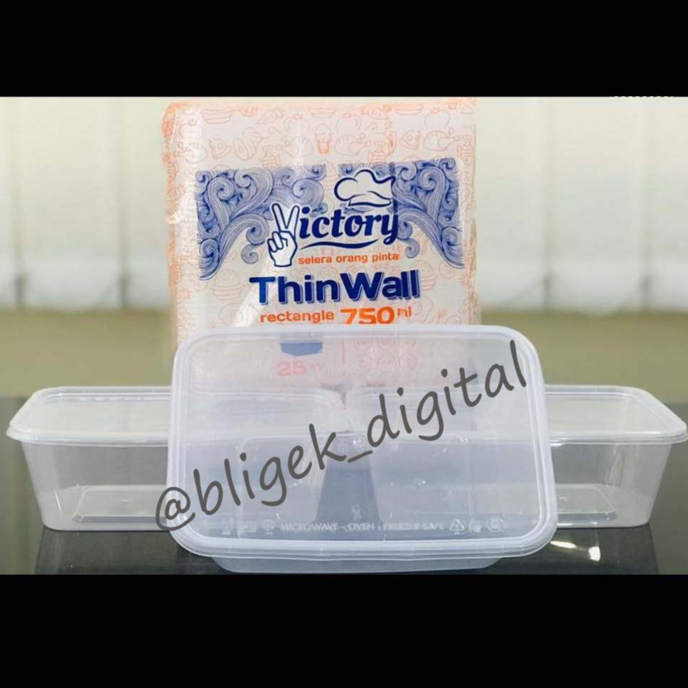 (ECERAN) ThinWall Rectangle 750 ml / Container Plastik / Kotak makanan 750 ml VICTORY