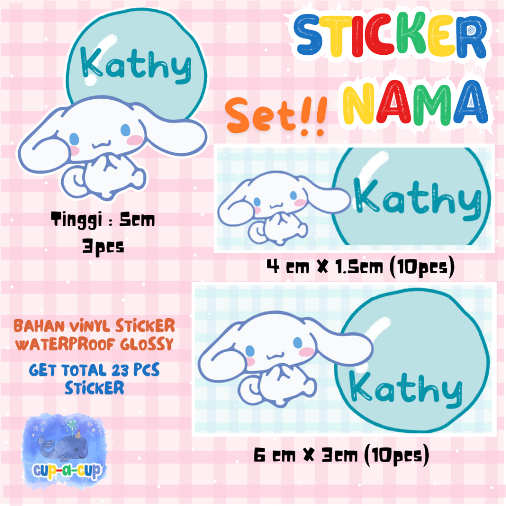 

Sticker Nama Karakter Anak Perempuan Set 1 (3 ukuran)