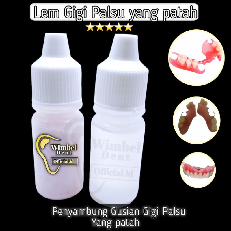 Lem Gigi palsu Yang patah / Lem penyambung Gusian Gigi Palsu patah