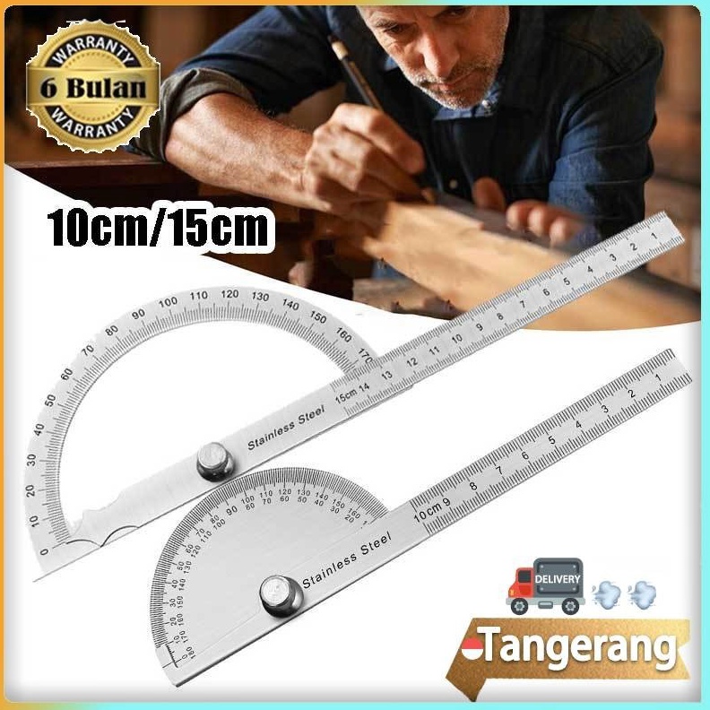 

KODE W48L Penggaris Busur Derajat 18 Derajat Degree Protractor Stainless Penggaris Busur Alat Ukur Sudut Pengukur Sudut