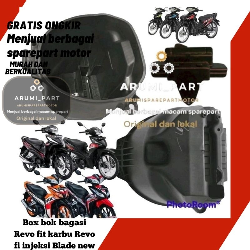 Box bok bagasi set tutup aki bawah jok honda revo fit karbu revo fit fi Injkesi revo x injeksi blade