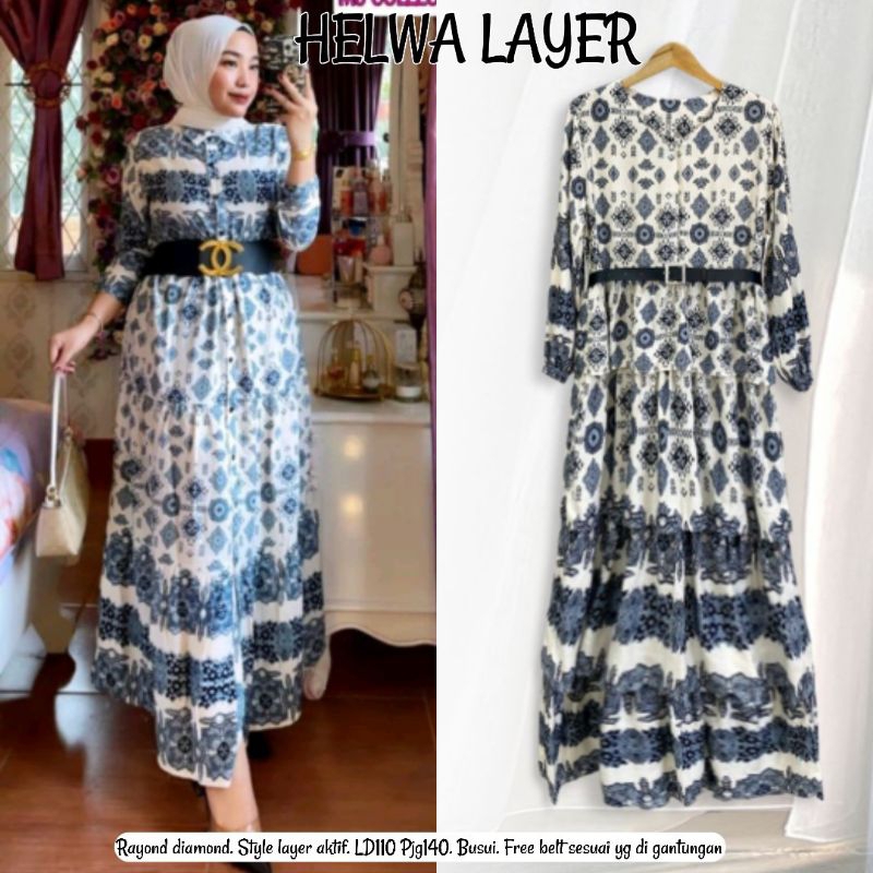 HELWA LAYER / GAMIS RAYON / MAXI DRESS / GAMIS MOTIF / DRESS MOTIF