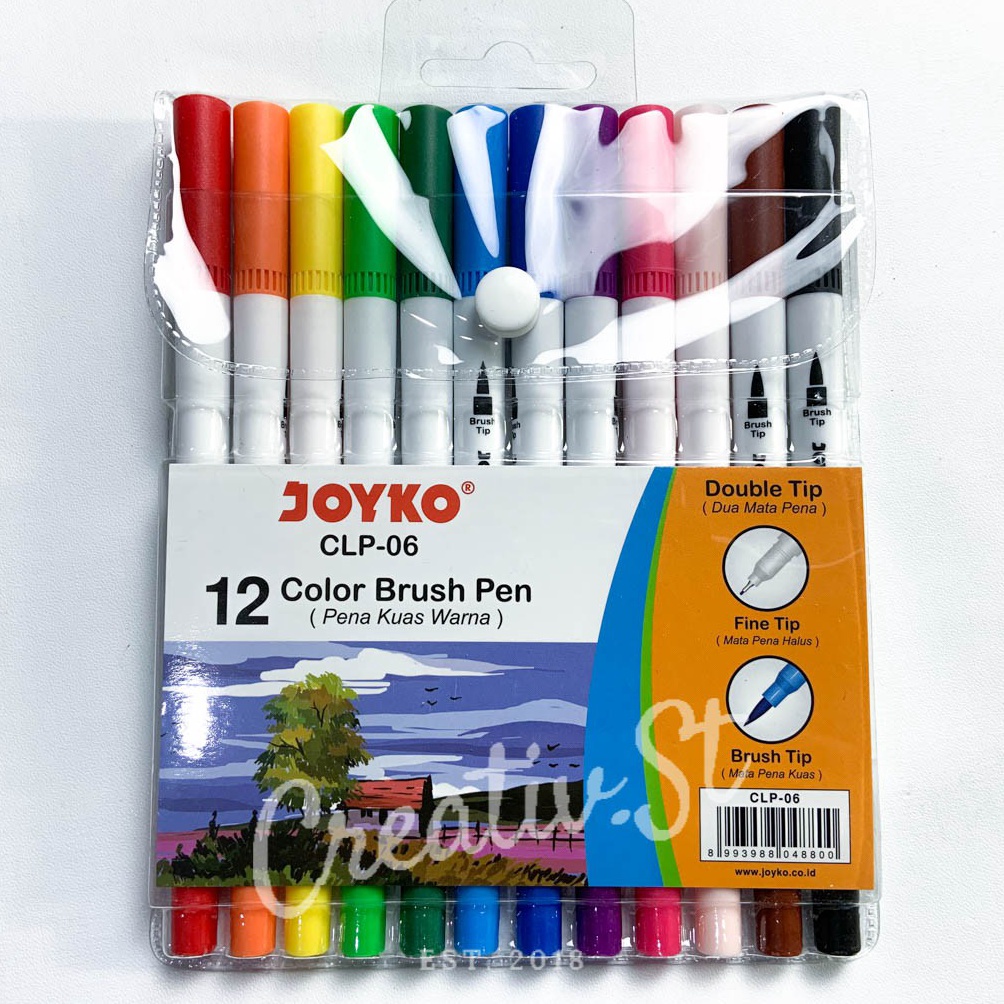 

KODE X99D Joyko Brush Pen 12 Warna Brush Pen CLP6 SET Spidol Kaligrafi