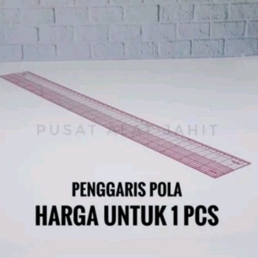 

KODE C15T PENGGARIS POLA JAHIT B95 45CM QUILTING RULER METRIC SKALA PLASTIK