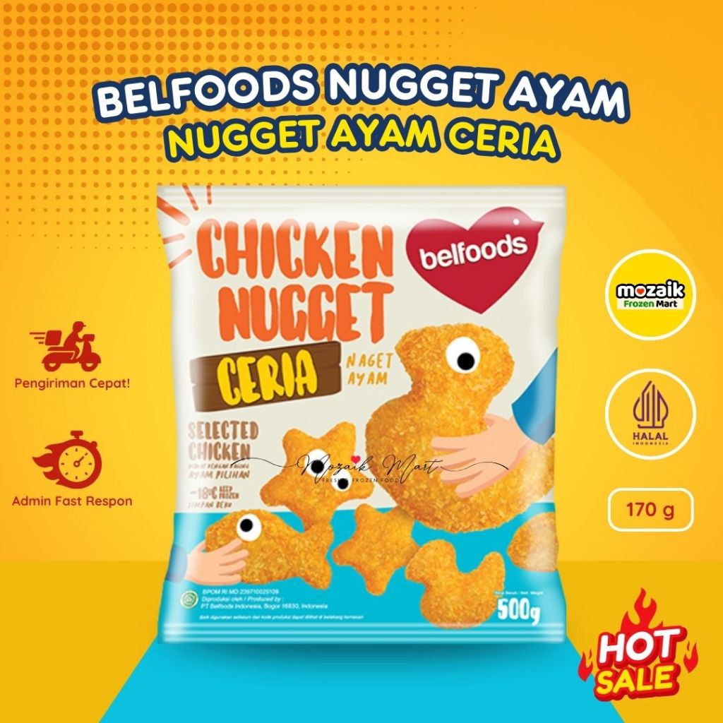 

Belfoods Nugget Ayam Ceria Frozen Food Palembang 170gr