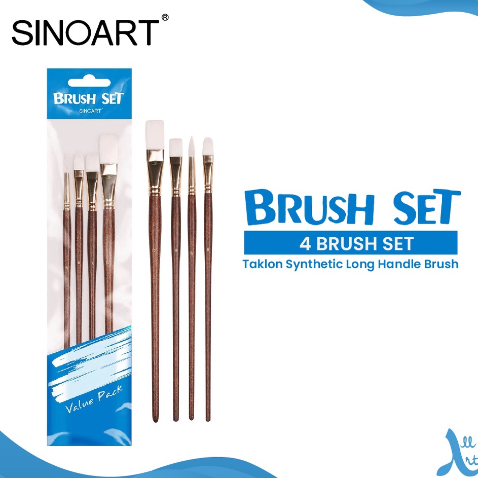 

Sinoart Set 4 Taklon Long Handle Brush