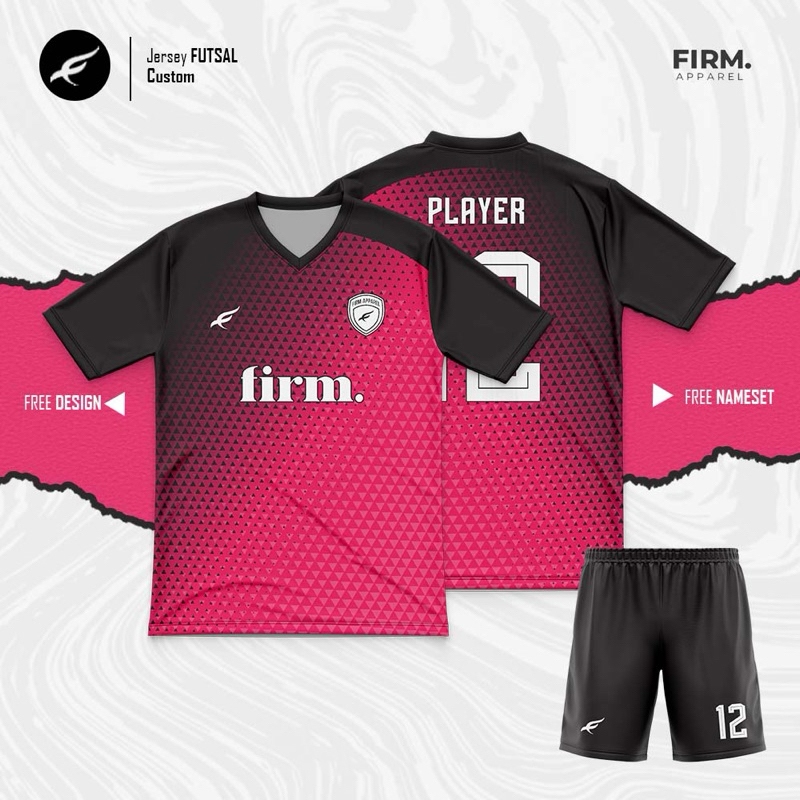 jersey futsal custom fullprinting firm apparel pink