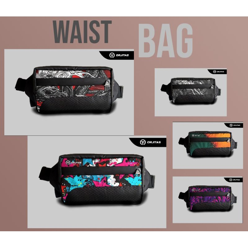ORJI-Tas Waistbag Slempang Pria Wanita Waterproof Printing Terbaru/Tas Slingbag Cowok Keren Model Ke