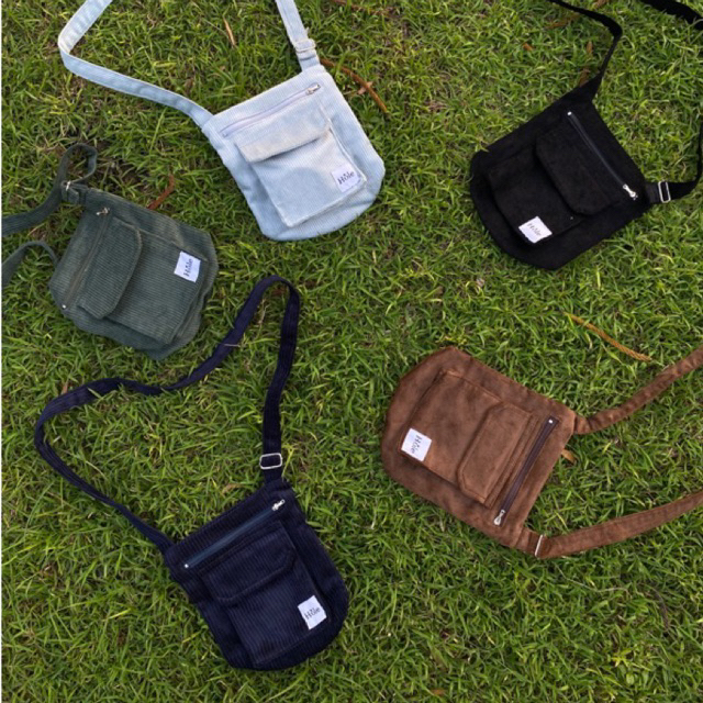 Lola slingbag pocket corduroy | tas selempang pria dan wanita korduroi unisex | tas slimbag pocket k