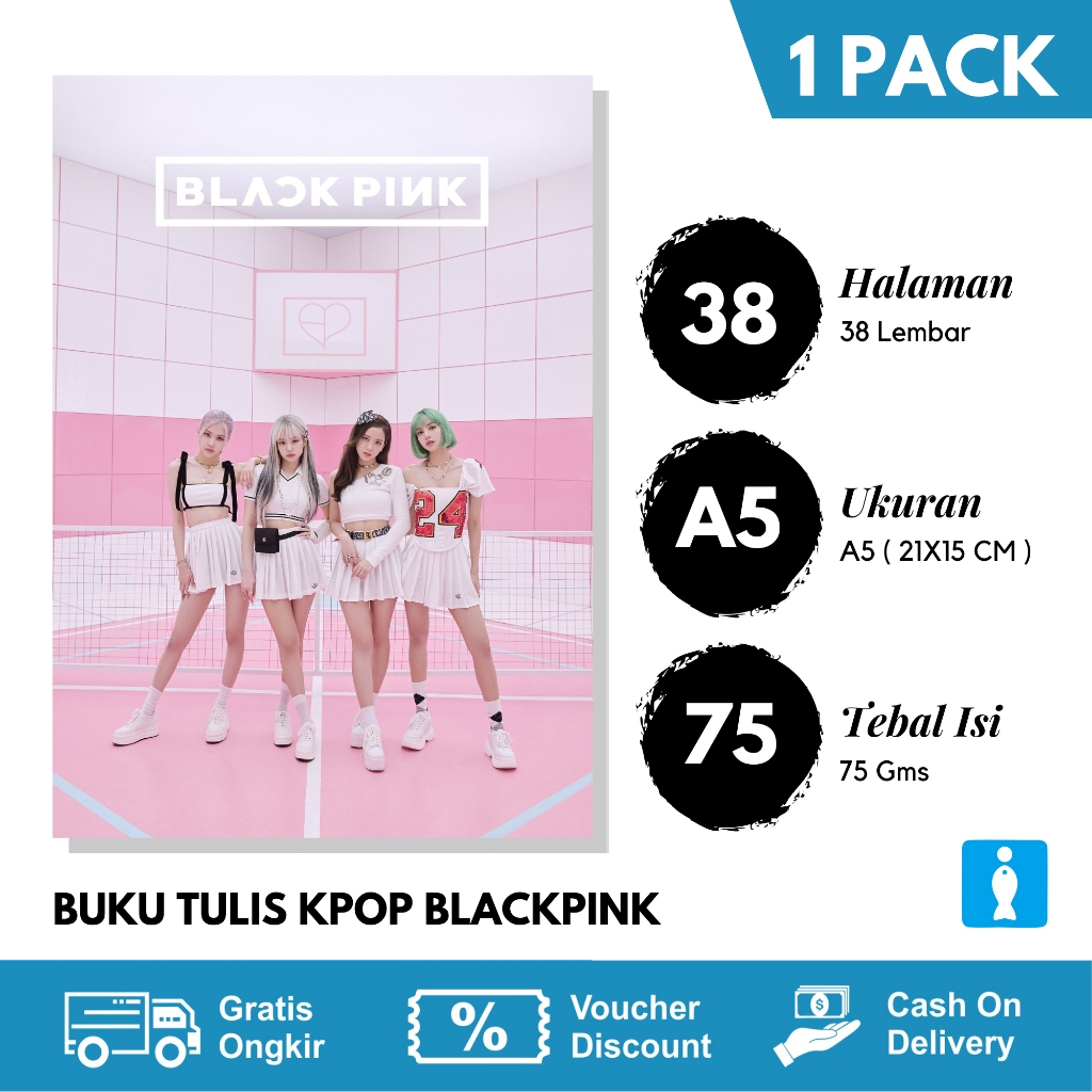 

BUKU TULIS SEKOLAH 38 LEMBAR / BUKU TULIS BLACKPINK 1 PAK ISI 5 BUKU