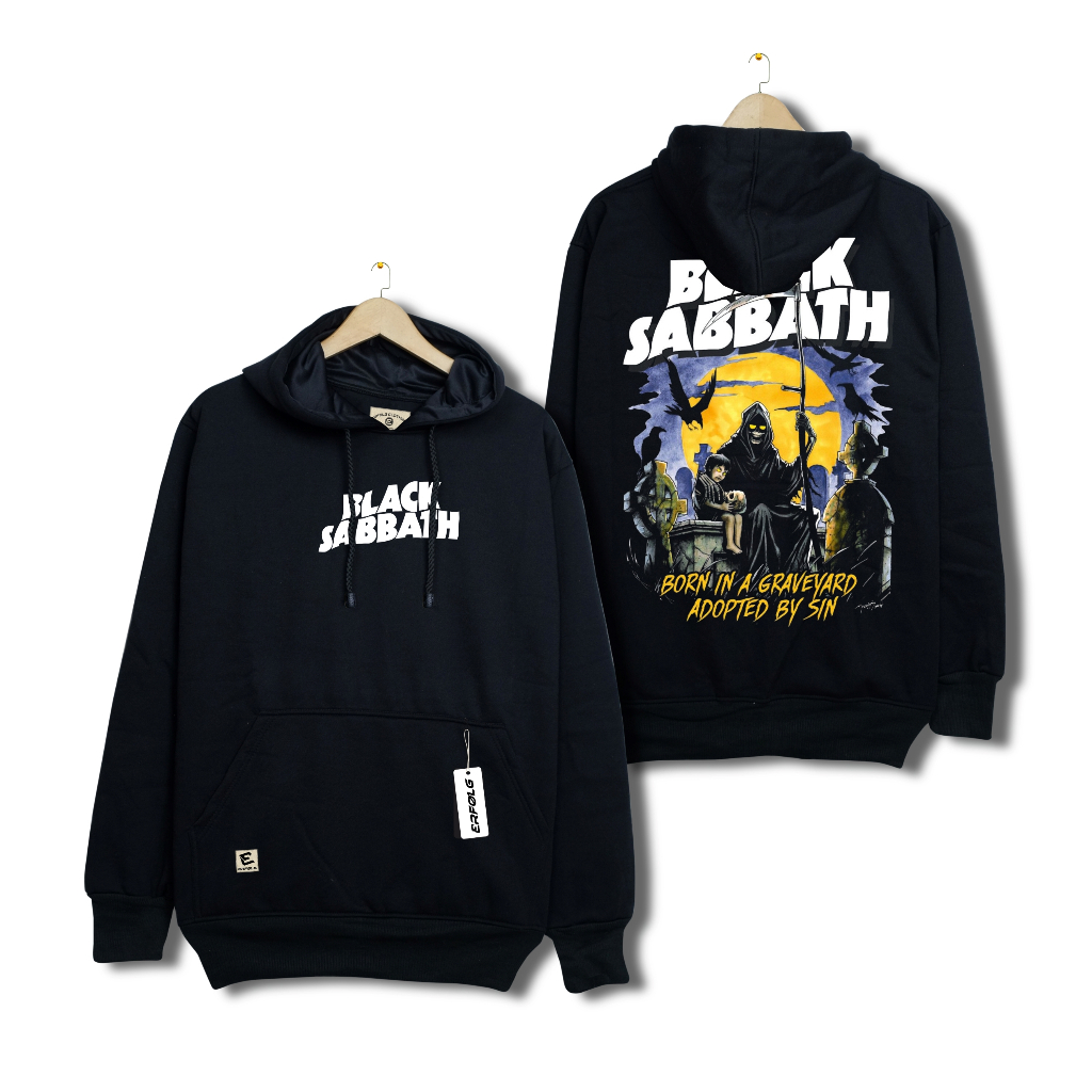 Switer Hoodie Pria Keren Hodie Jumper Cowok Keren Motif BLACK SABBATH Sablon Depan Belakang Sweater 