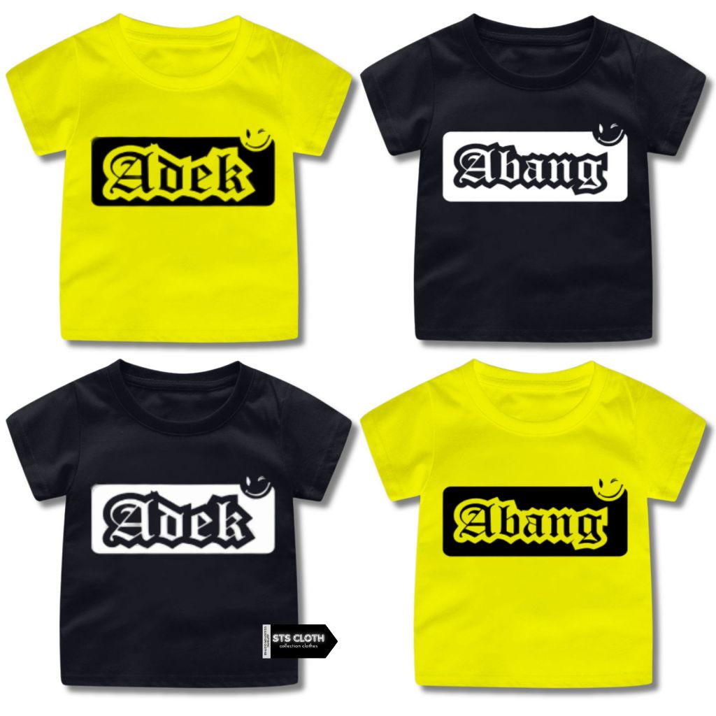 PROMO BAJU KAOS ANAK COUPLE ADEK ABANG KAPEL UNISEX LAKI LAKI PEREMPUAN KATUN COMBAD