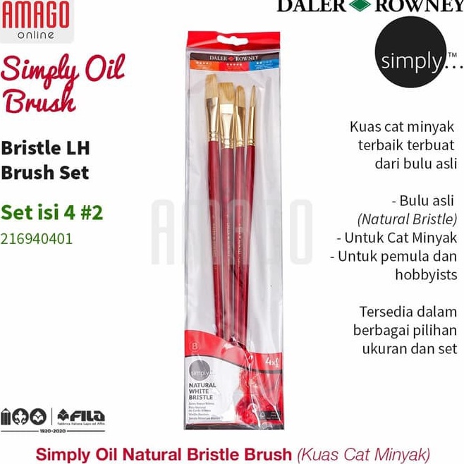 

Dijual Murah DALERROWNEY Simply Oil Bristle LH Brush Set 4 pcs 2 2169441