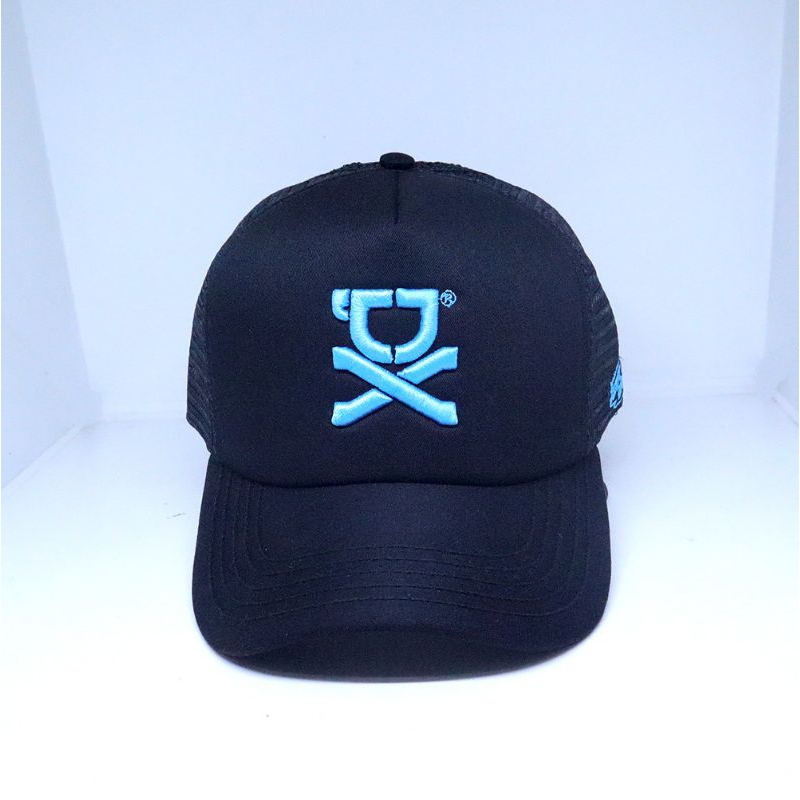 DRIPON Topi Trucker Hat Original Bandung Bordir Biru