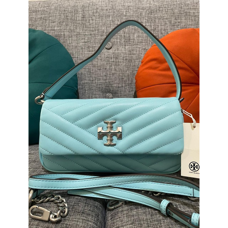 Tory Burch Small Kira Chevron Flap Shoulder Bag Light Celeste )