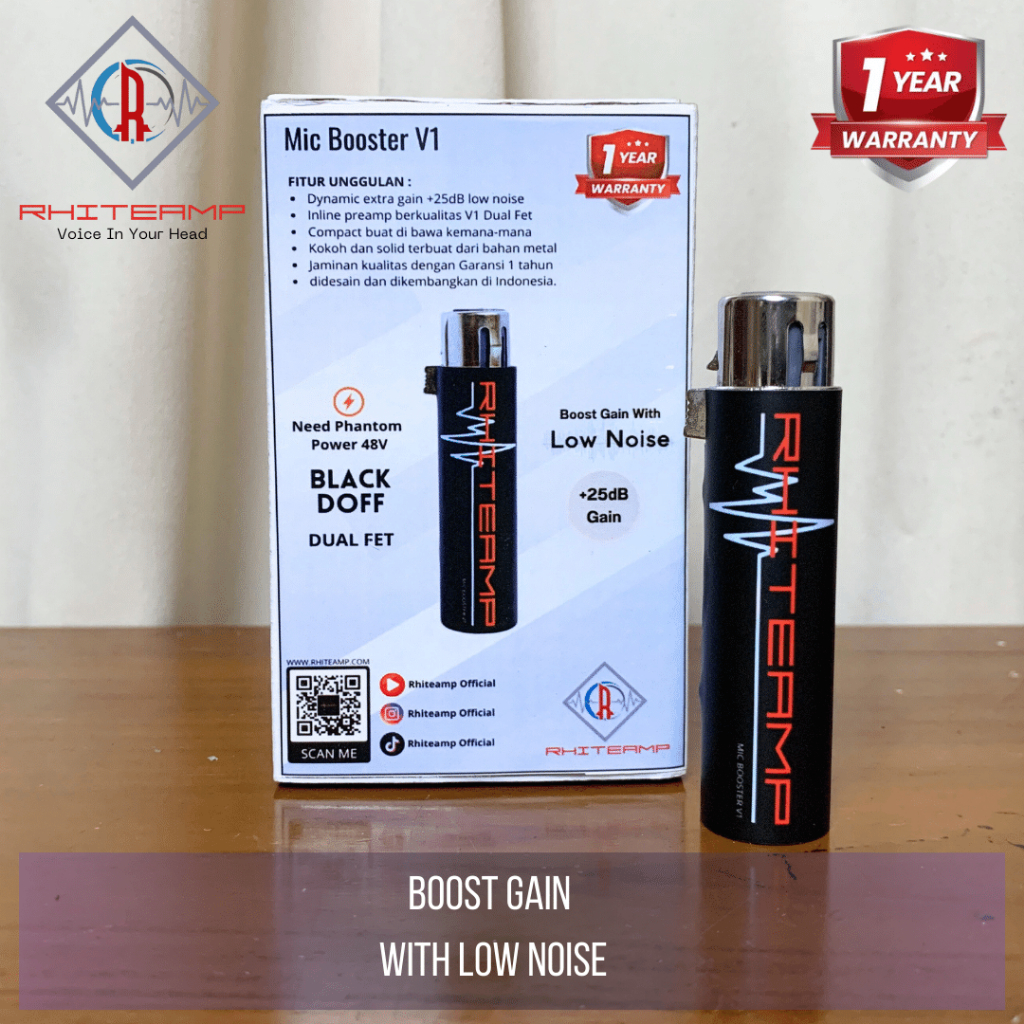 Rhiteamp Mic Booster V1 & V2 / preamp penguat microphone dynamic