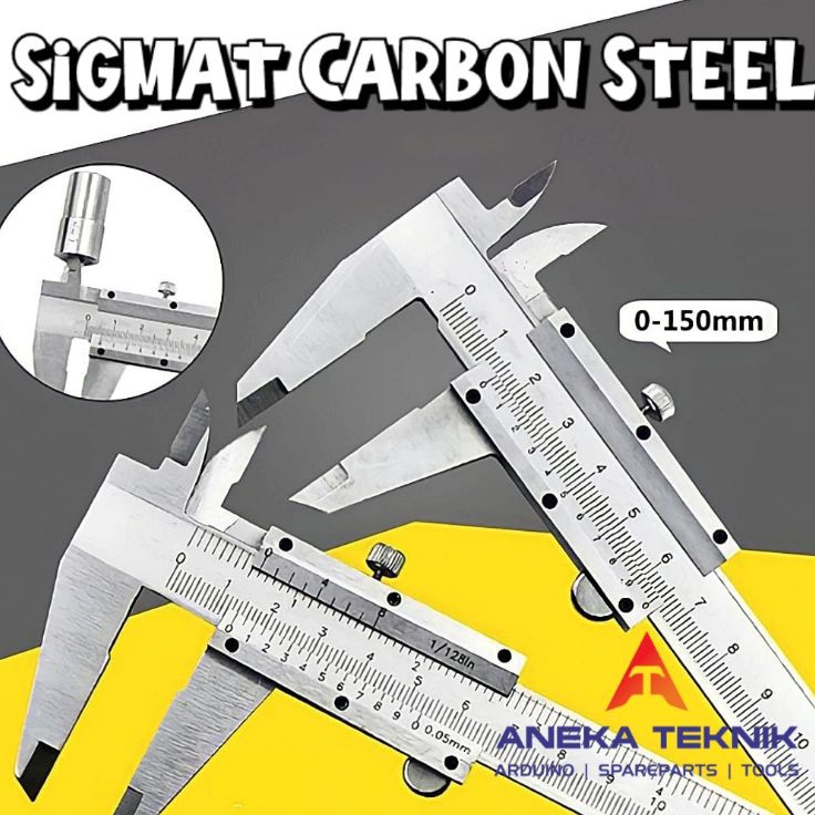 

Sigmat Jangka Sorong Vernier Caliper Micrometer Carbon Steel 15cm
