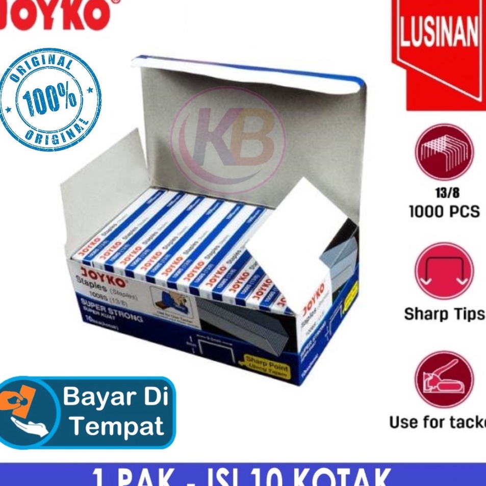 

Kreatif 1 BOX BESAR Isi Stapler Staples Refill Tacker Joyko 18S 138 Super Kuat Anti Mintul Isi 1 Kotak Isi Stepler Tembak Refil Joyko COD Satu Gemilang