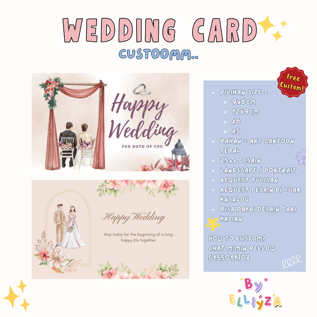 Wedding Card | Kartu Ucapan Pernikahan | Kartu Ucapan Custom | Wedding