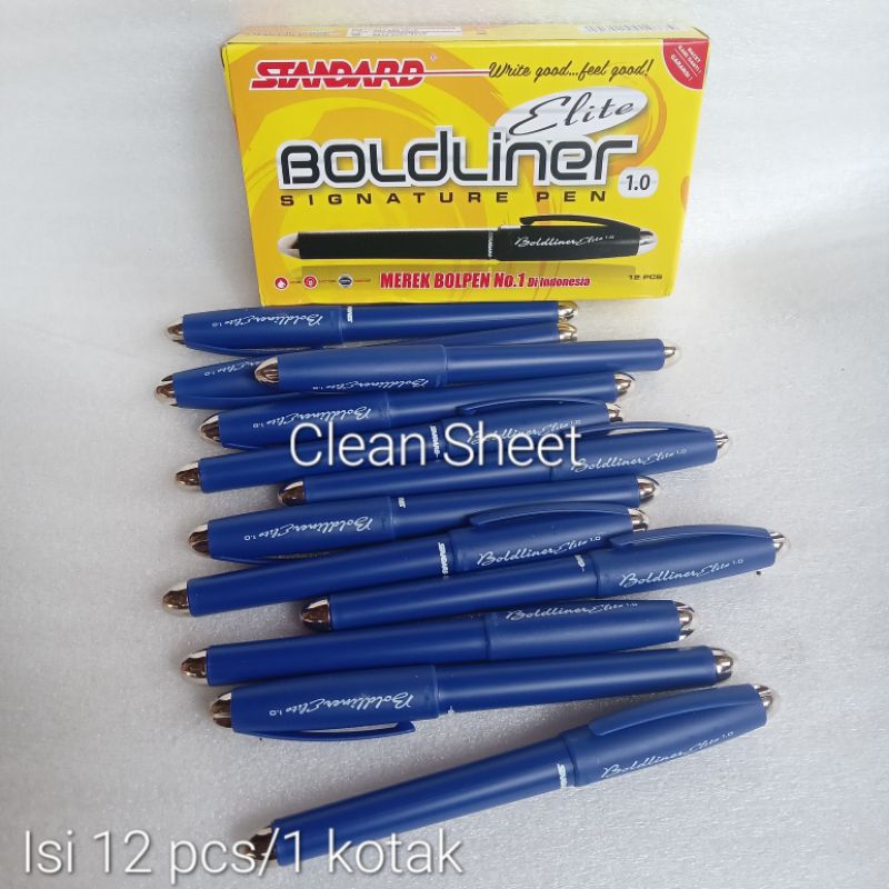 

Pulpen gel boldliner elite 1.0mm biru (Harga/1 lusin)