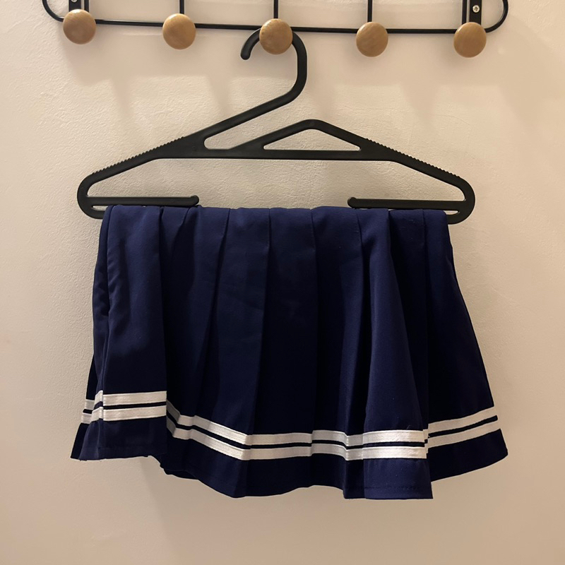 Korean Tennis Skirt Stripe Navy Blue Preloved