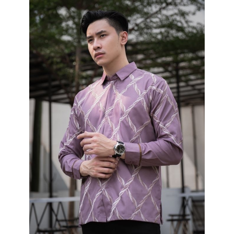 Kemeja Bordir Pria NUC.ID Aldibaran 03 (Dusty Purple)