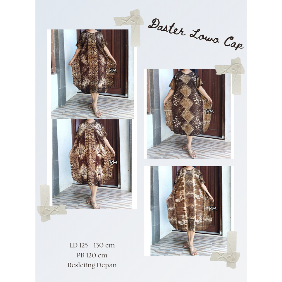 Daster Lowo Cap Madongan || Resleting depan || LD 125 - 130 cm || PB 120 cm