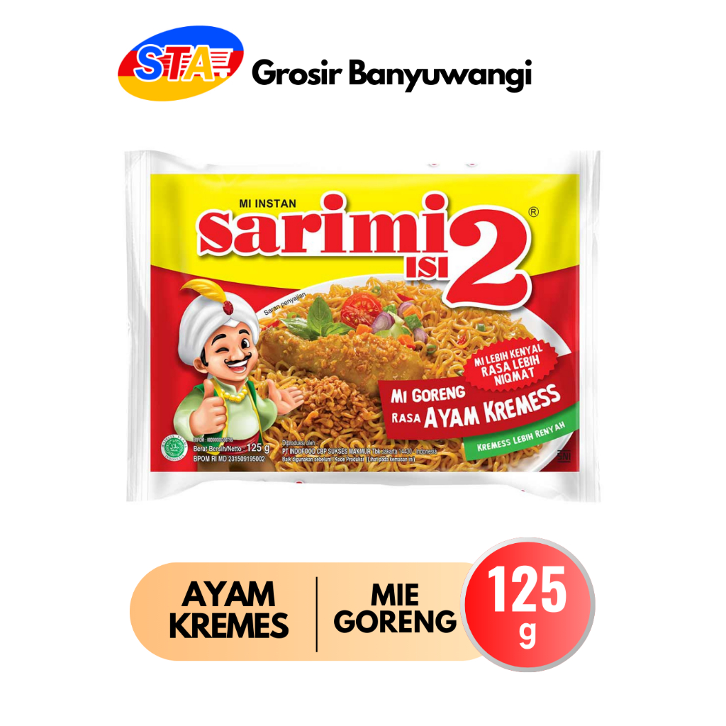 

[JATIM-BWI] SARIMI AYAM KREMES ISI 2 125G | MIE GORENG