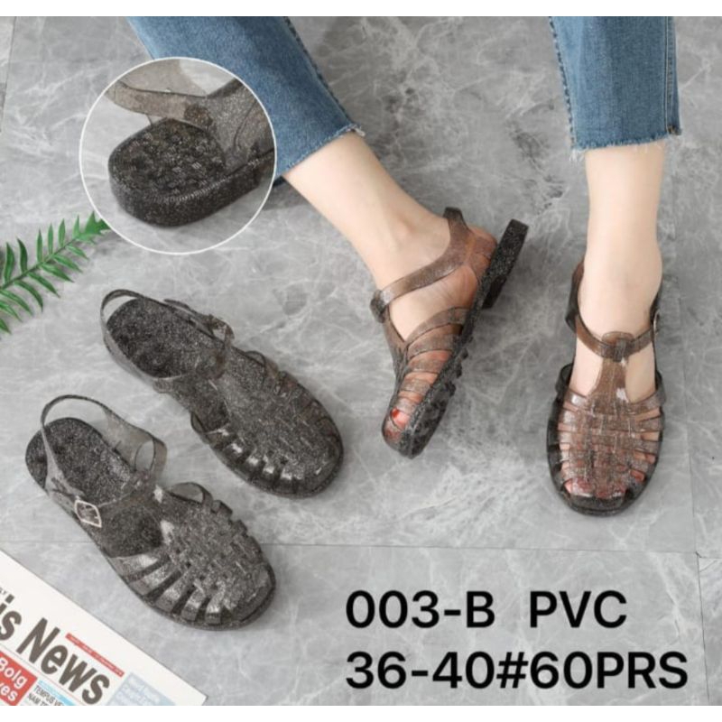 Sandal Tali Bening Jelly Wanita Cinderella Import Balance 003