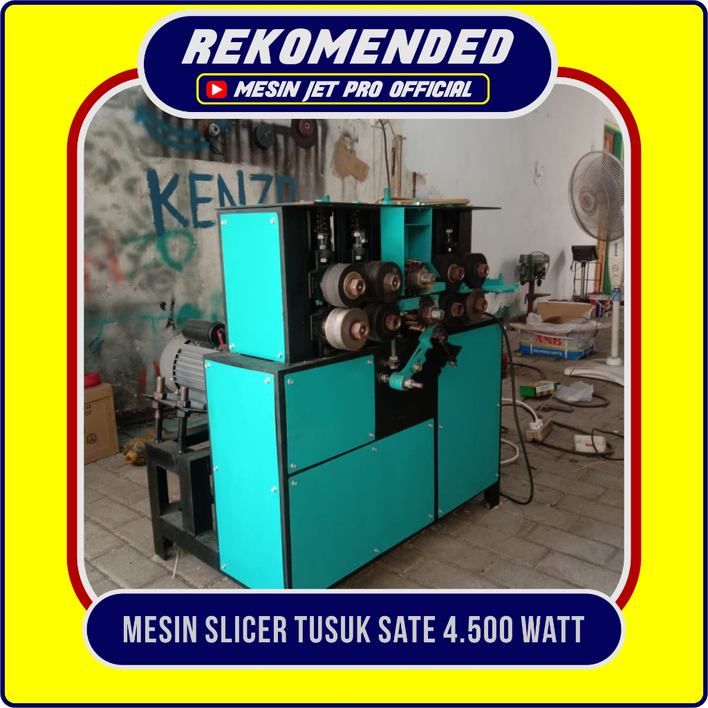 Mesin Slicer Pembuat Sunduk Sate Ruji Sangkar Dowel Bambu keluar 7