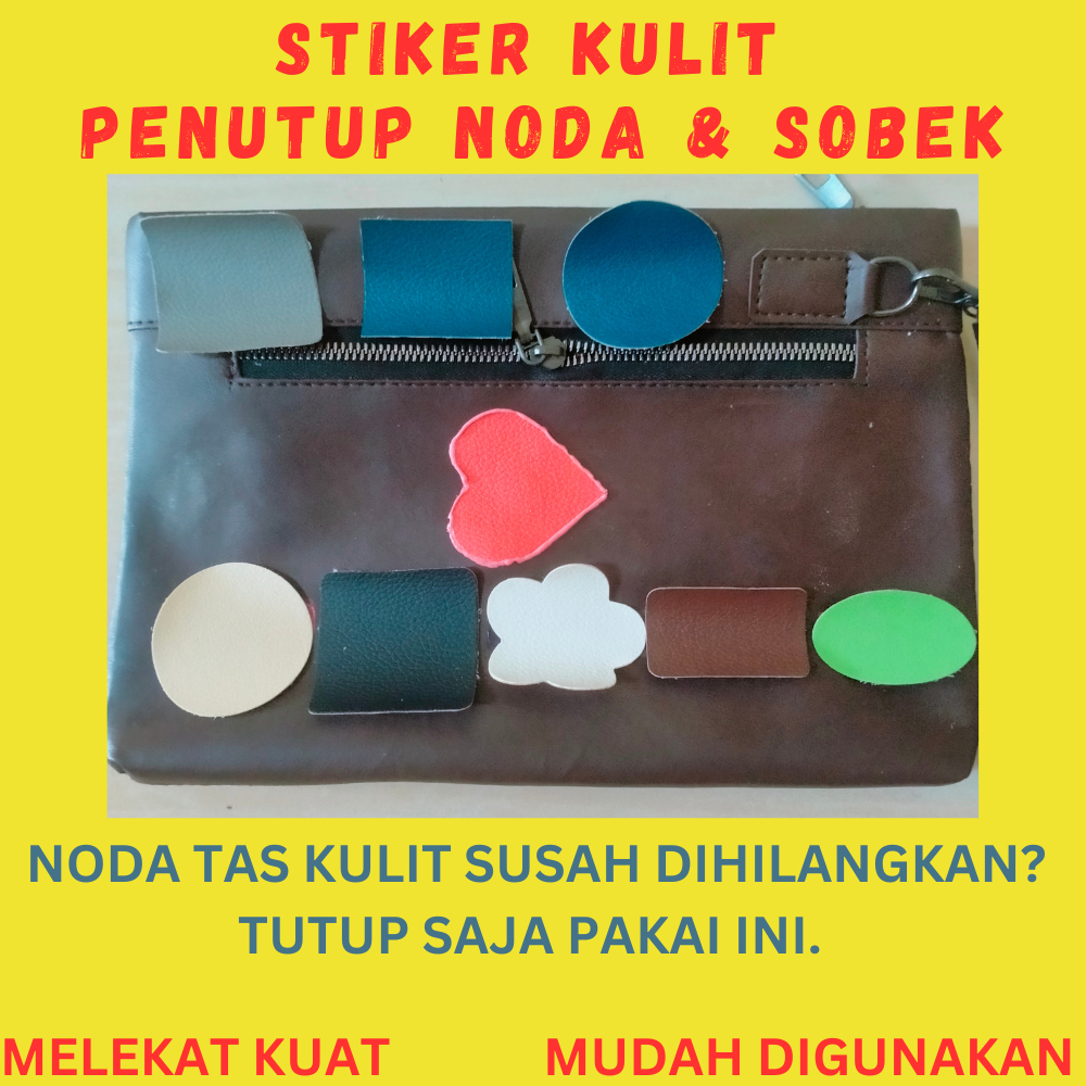 Stiker Kulit Sintetis Vinyl Penambal Penutup Noda Kulit dan Sobek Hiasan Aksesoris Tas Dompet Jaket 